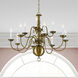 Williamsburgh 12 Light 32 inch Antique Brass Chandelier Ceiling Light