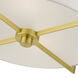 Wesley 2 Light 13 inch Satin Brass Semi Flush Ceiling Light
