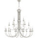 Estate 21 Light 42 inch Brushed Nickel Chandelier Ceiling Light