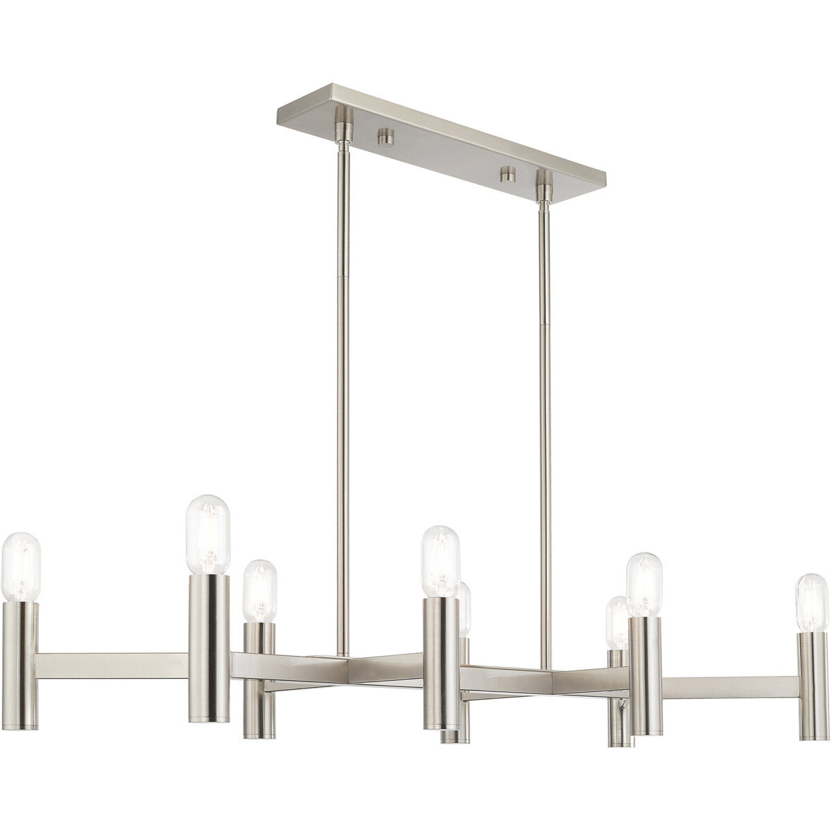 Copenhagen 8 Light 40 inch Brushed Nickel Linear Chandelier Ceiling Light