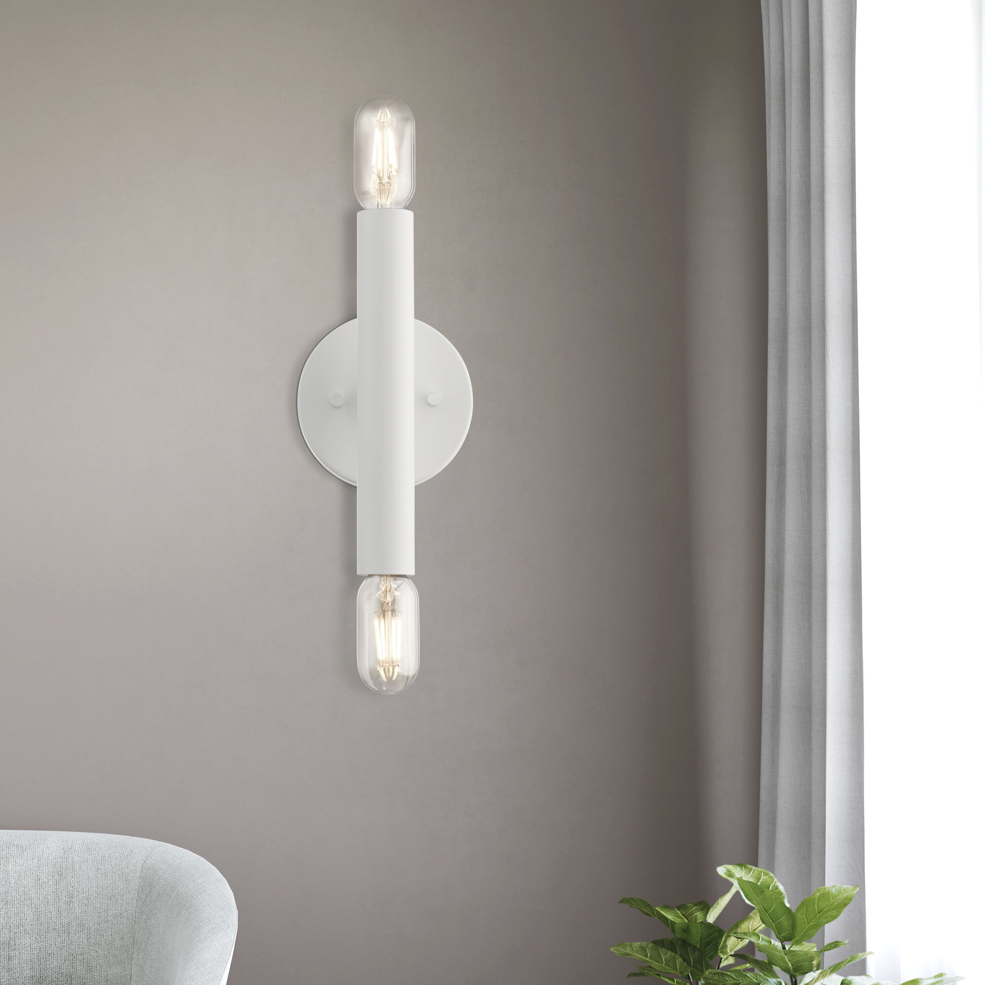 Copenhagen 2 Light 5 inch White ADA Sconce Wall Light