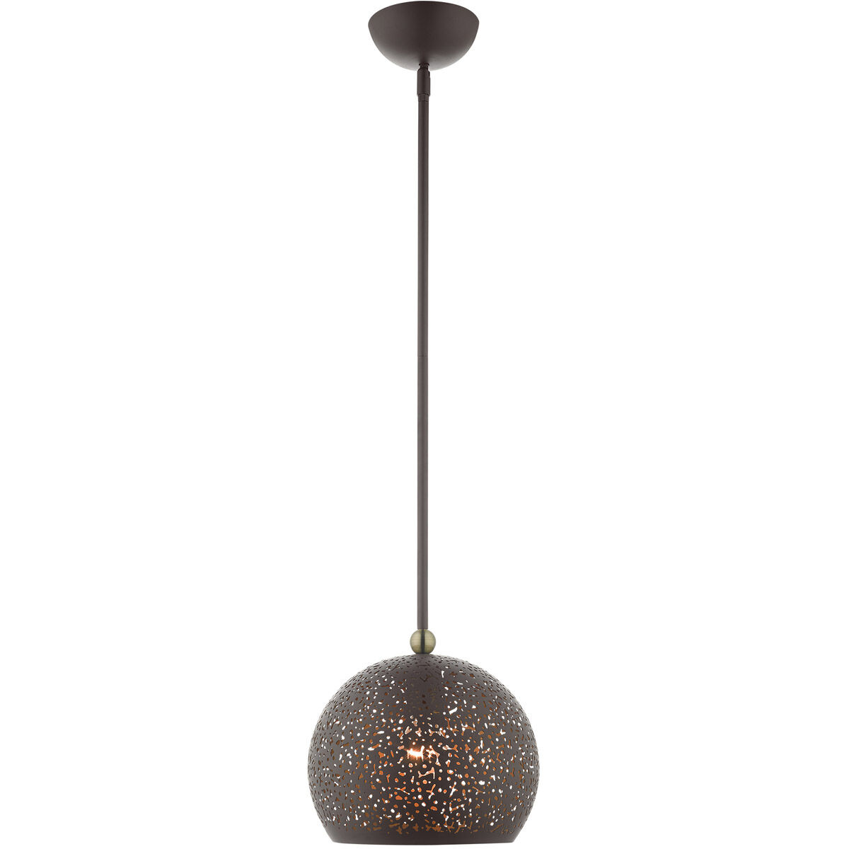 Charlton 1 Light 10 inch Bronze with Antique Brass Accents Pendant Ceiling Light
