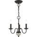 Windsor 3 Light 14 inch Black Mini Chandelier Ceiling Light