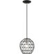 Geometrix 1 Light 8 inch Black Pendant Ceiling Light
