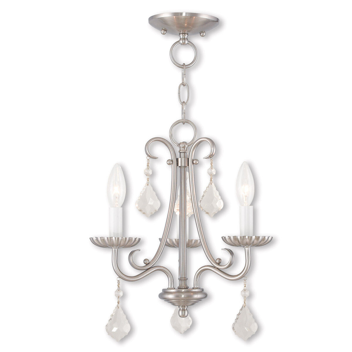 Daphne 3 Light 14 inch Brushed Nickel Mini Chandelier Ceiling Light