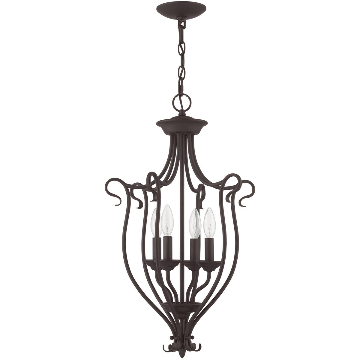 Coronado 4 Light 15 inch Bronze Foyer Chandelier Ceiling Light