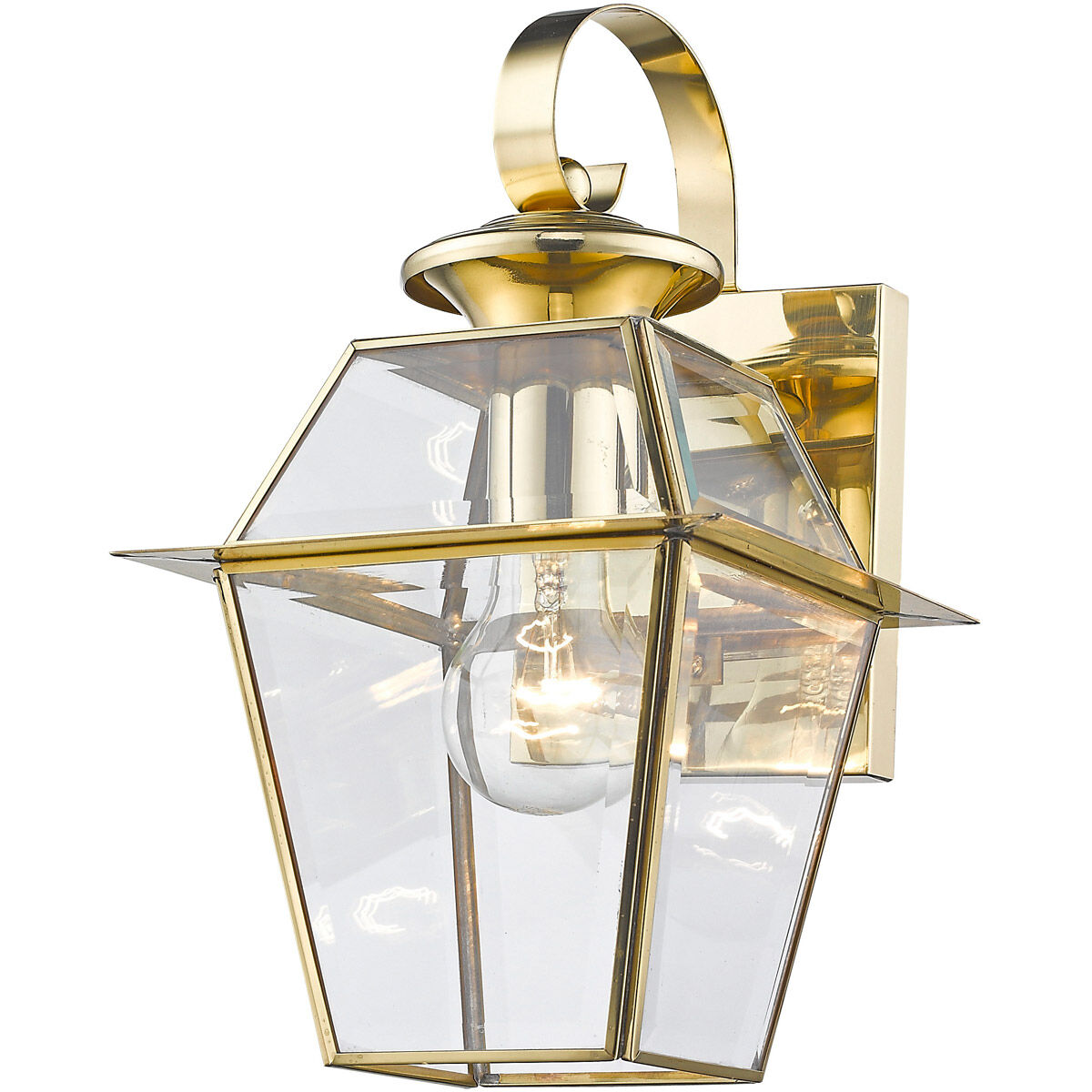 Westover 1 Light 13 inch Polished Brass Outdoor Wall Lantern