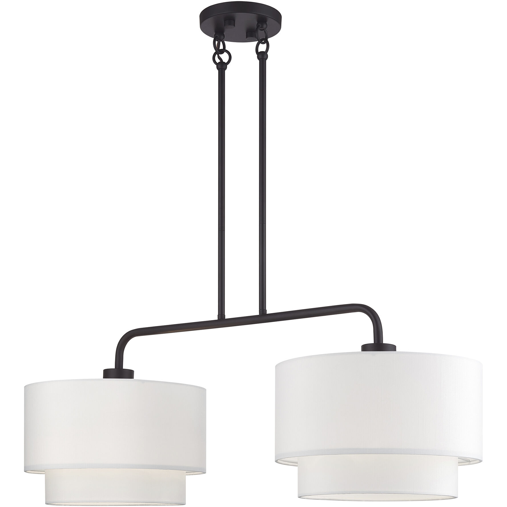 Manorwood 2 Light 35 inch Bronze Linear Chandelier Ceiling Light