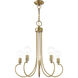 Bari 5 Light 25 inch Antique Brass Chandelier Ceiling Light