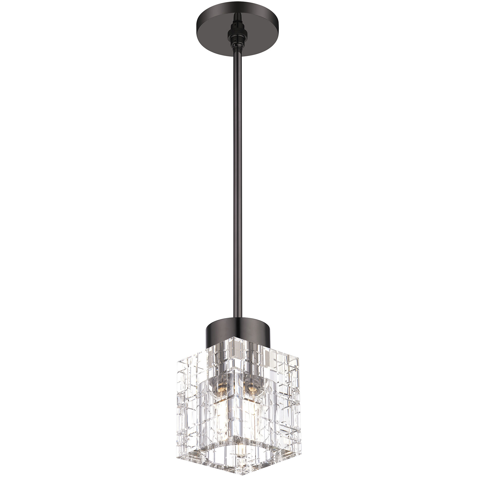 Rotterdam 1 Light 5 inch Black Chrome Semi Flush Mount Ceiling Light