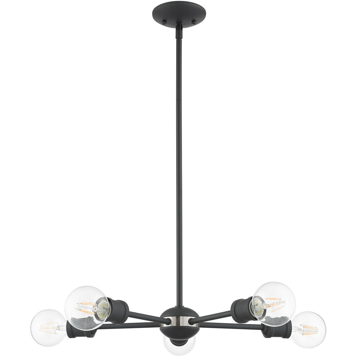 Lansdale 5 Light 19 inch Scandinavian Gray Chandelier Ceiling Light