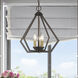 Prism 3 Light 14 inch English Bronze with Antique Brass Finish Accents Semi Flush Mount Ceiling Light