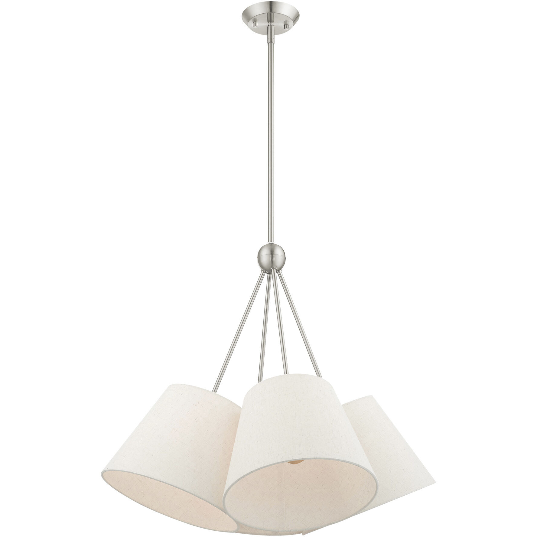 Prato 4 Light 25 inch Brushed Nickel Chandelier Ceiling Light