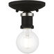 Lansdale 1 Light 5 inch Black with Brushed Nickel Accents Single Flush Mount Ceiling Light, Single