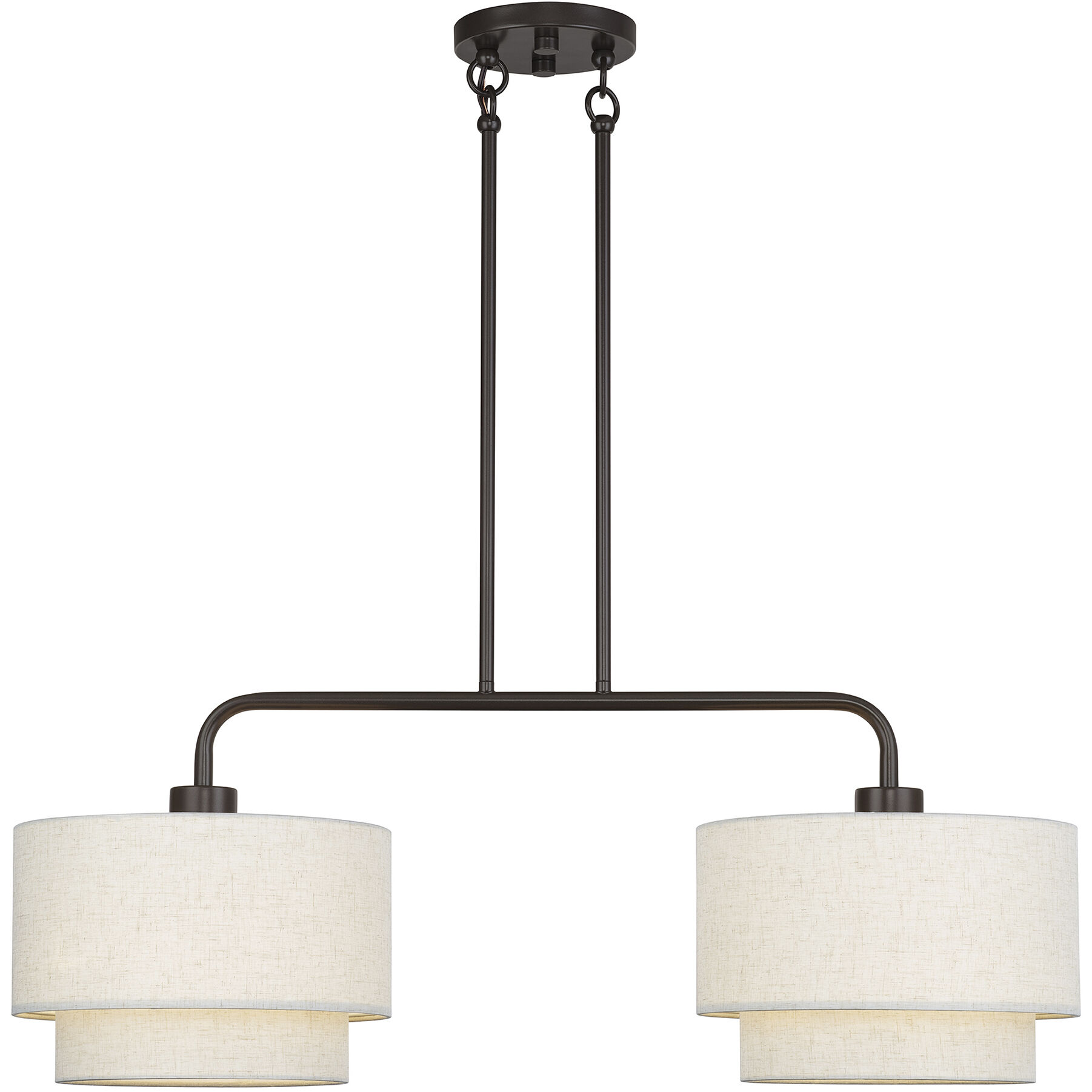 Manorwood 2 Light 34 inch English Bronze Linear Chandelier Ceiling Light, Large