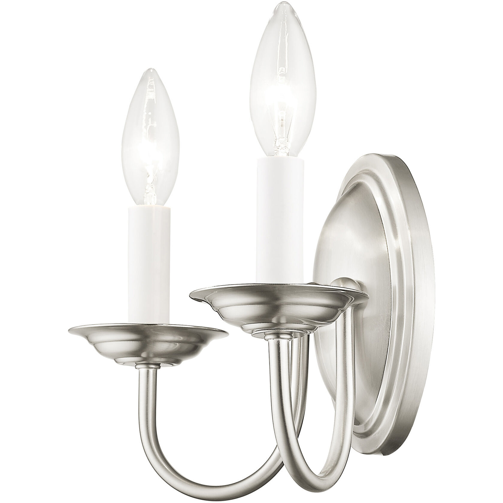 Home Basics 2 Light 10 inch Brushed Nickel Wall Sconce Wall Light