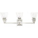 Mission 3 Light 25 inch Polished Chrome Vanity Sconce Wall Light