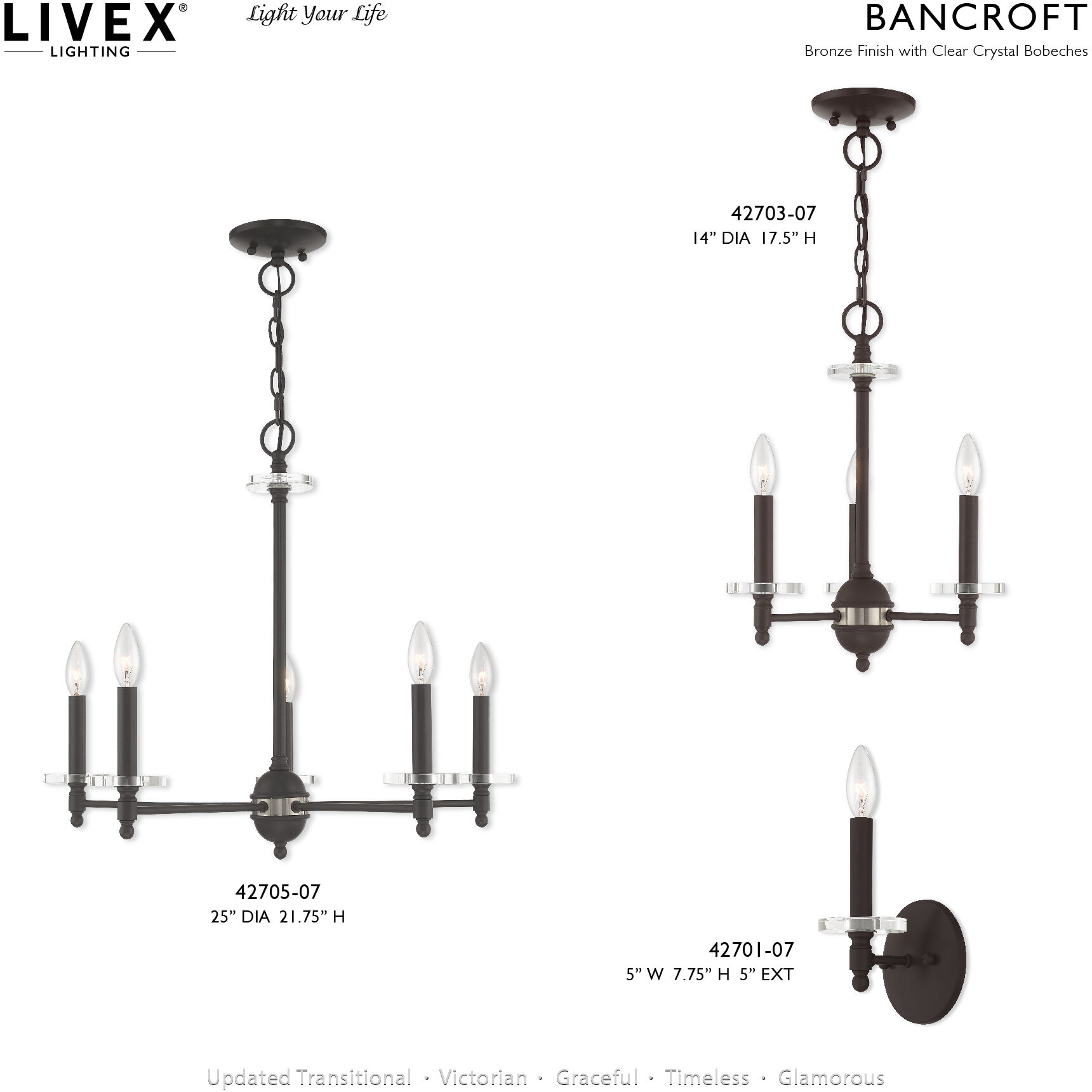 Bennington 5 Light 25 inch Bronze Chandelier Ceiling Light