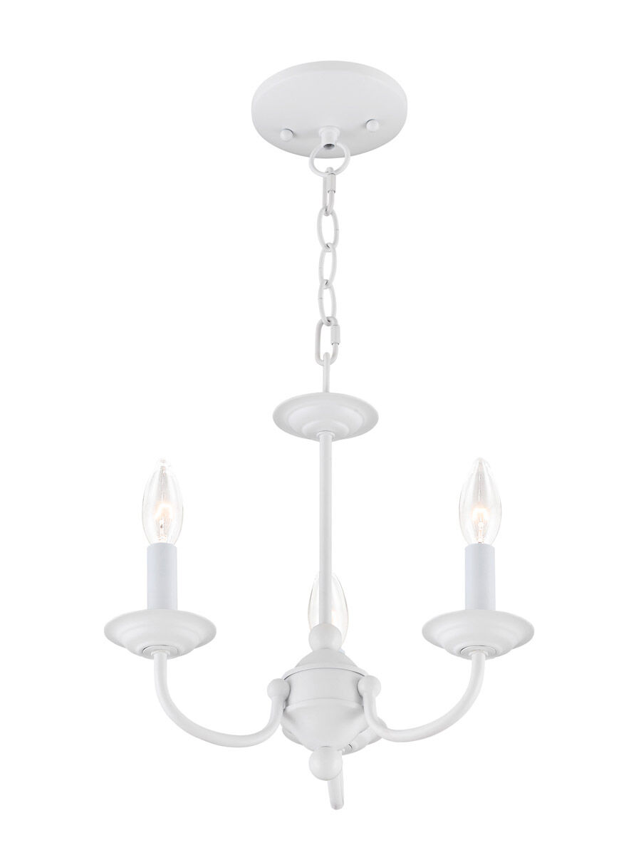 Home Basics 3 Light 14 inch White Mini Chandelier Ceiling Light