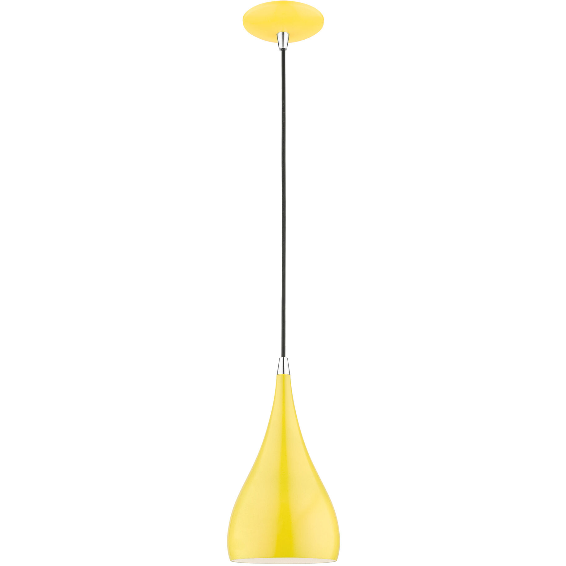 Amador 1 Light 6.25 inch Shiny Yellow with Polished Chrome Accents Mini Pendant Ceiling Light