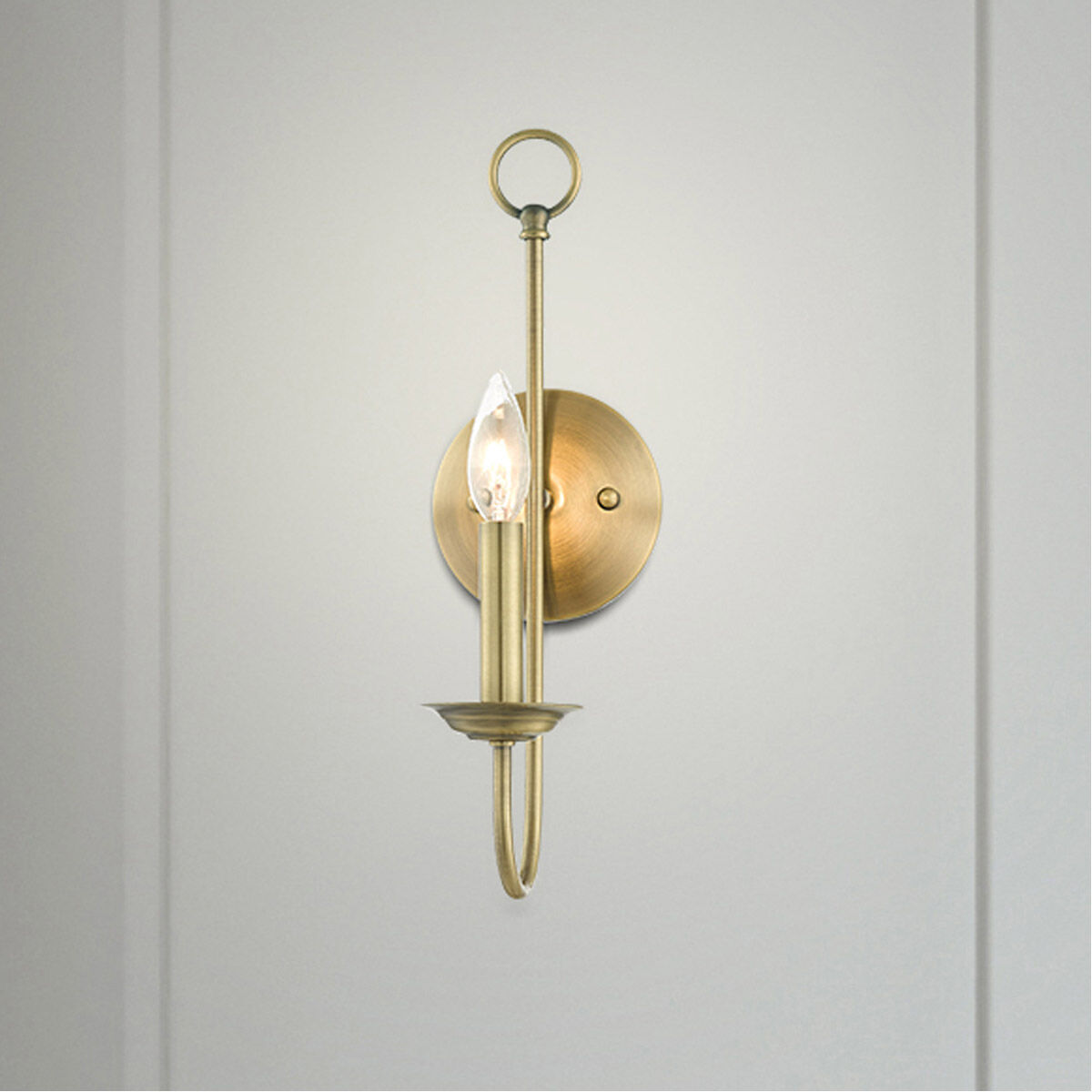 Estate 1 Light 5 inch Antique Brass Sconce Wall Light