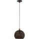 Dublin 1 Light 10 inch Bronze with Antique Brass Accents Pendant Ceiling Light