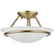 Newburgh 2 Light 12 inch Antique Brass Semi-Flush Ceiling Light