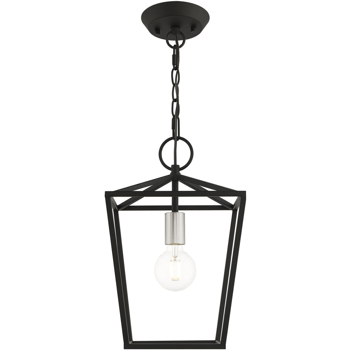 Devone 1 Light 10 inch Black Convertible Semi Flush/Lantern Ceiling Light