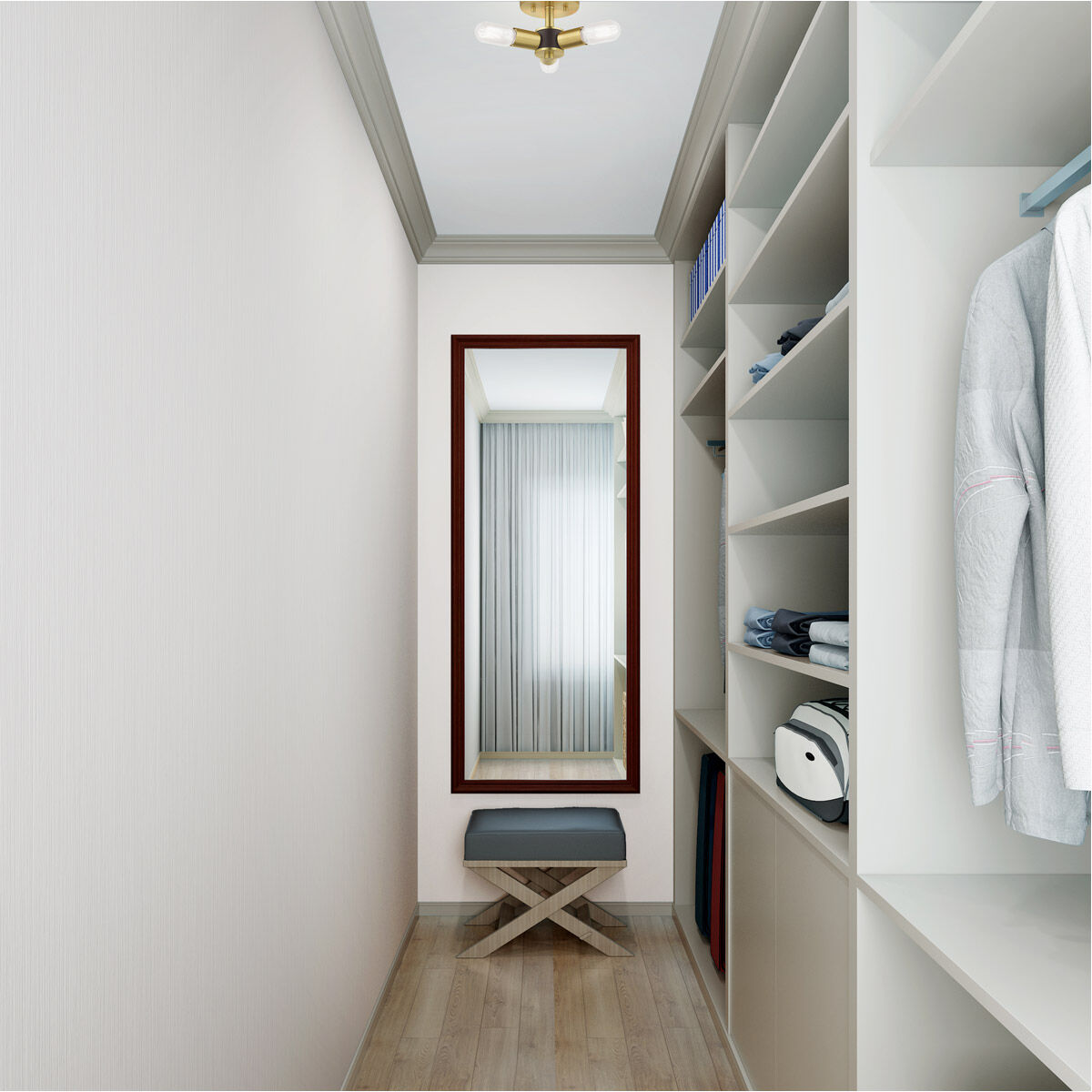 Copenhagen 3 Light 14 inch Satin Brass Semi-Flush Mount Ceiling Light