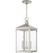 Nyack 3 Light 8.25 inch Brushed Nickel Outdoor Pendant Lantern