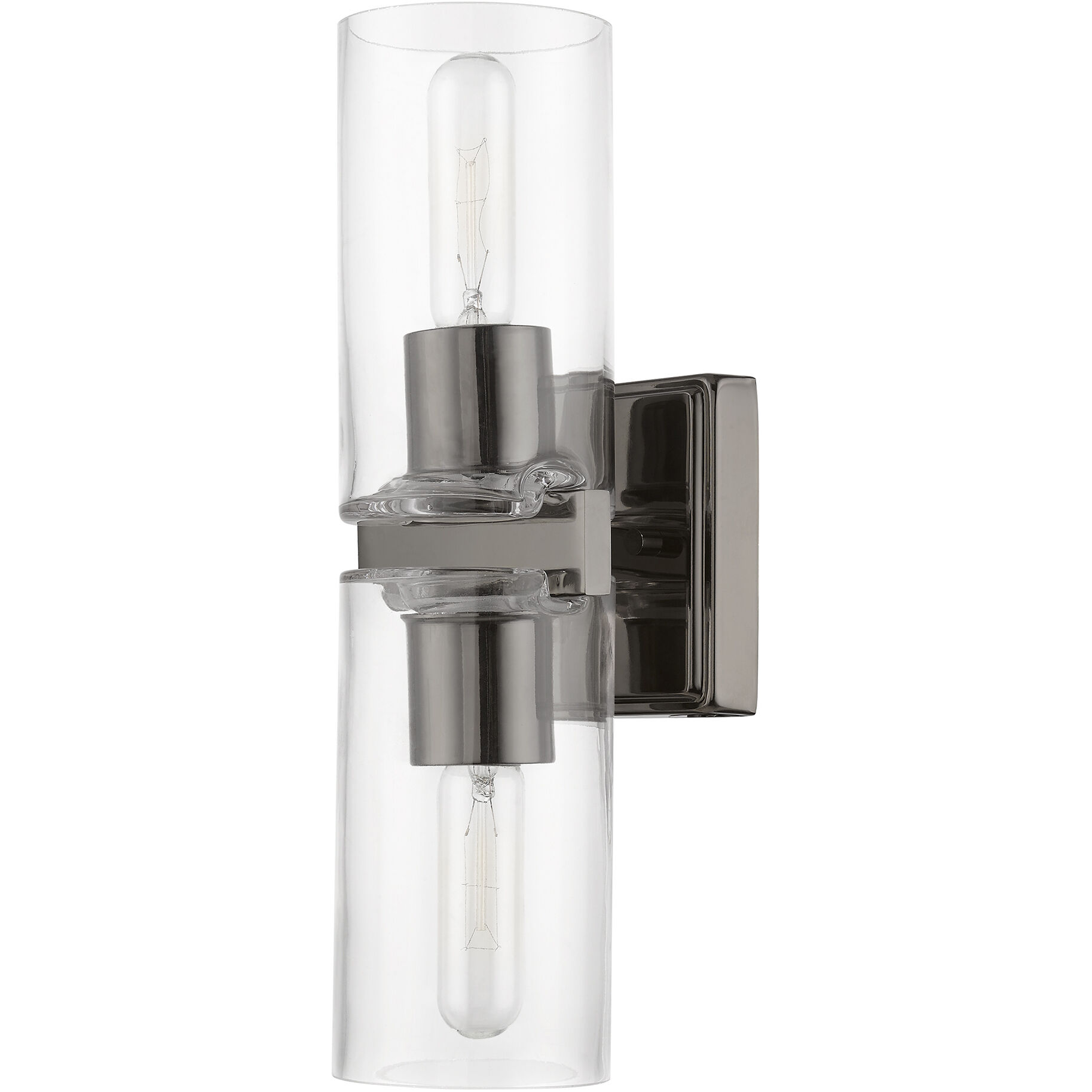 Clarion 2 Light 5 inch Black Chrome Vanity Sconce Wall Light