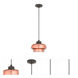Hand Blown Art Glass Mini Pendants 1 Light 9.25 inch English Bronze Mini Pendant Ceiling Light