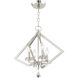 Diamond 4 Light 18 inch Polished Nickel Mini Chandelier Ceiling Light