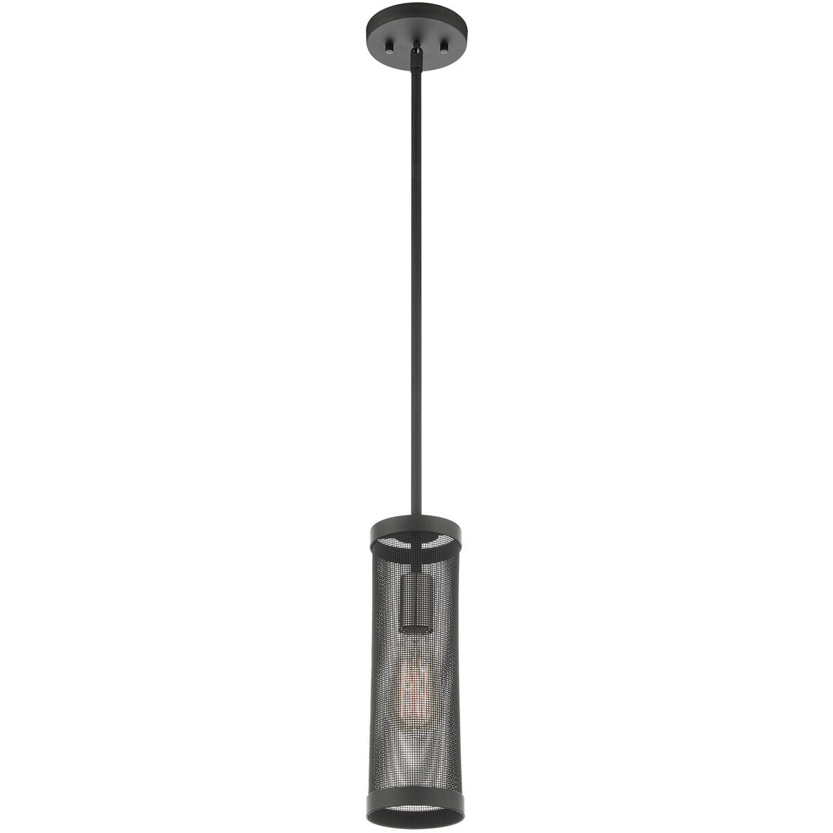 Industro 1 Light 5 inch Black with Brushed Nickel Accents Pendant Ceiling Light