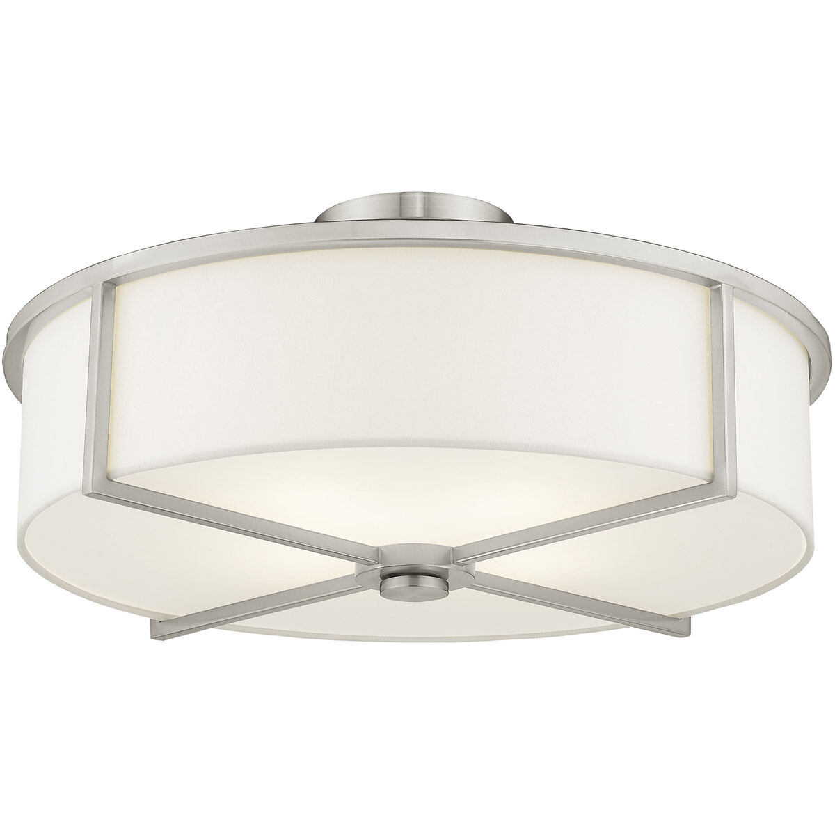 Wesley 3 Light 16 inch Brushed Nickel Semi-Flush Mount Ceiling Light