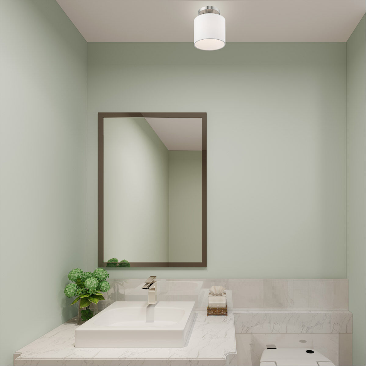 Clark 1 Light 7 inch Brushed Nickel Semi-Flush Mount Ceiling Light