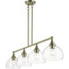 Glendon 4 Light 8.25 inch Antique Brass Large Linear Chandelier Ceiling Light
