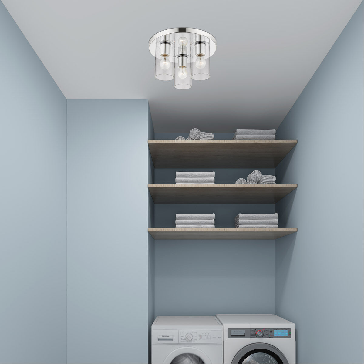 Zurich 3 Light 14 inch Polished Chrome Flush Mount Ceiling Light