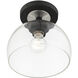 Glendon 1 Light 8.25 inch Black with Brushed Nickel Finish Accents Semi-Flush Ceiling Light in Black with Brushed Nickel Accent