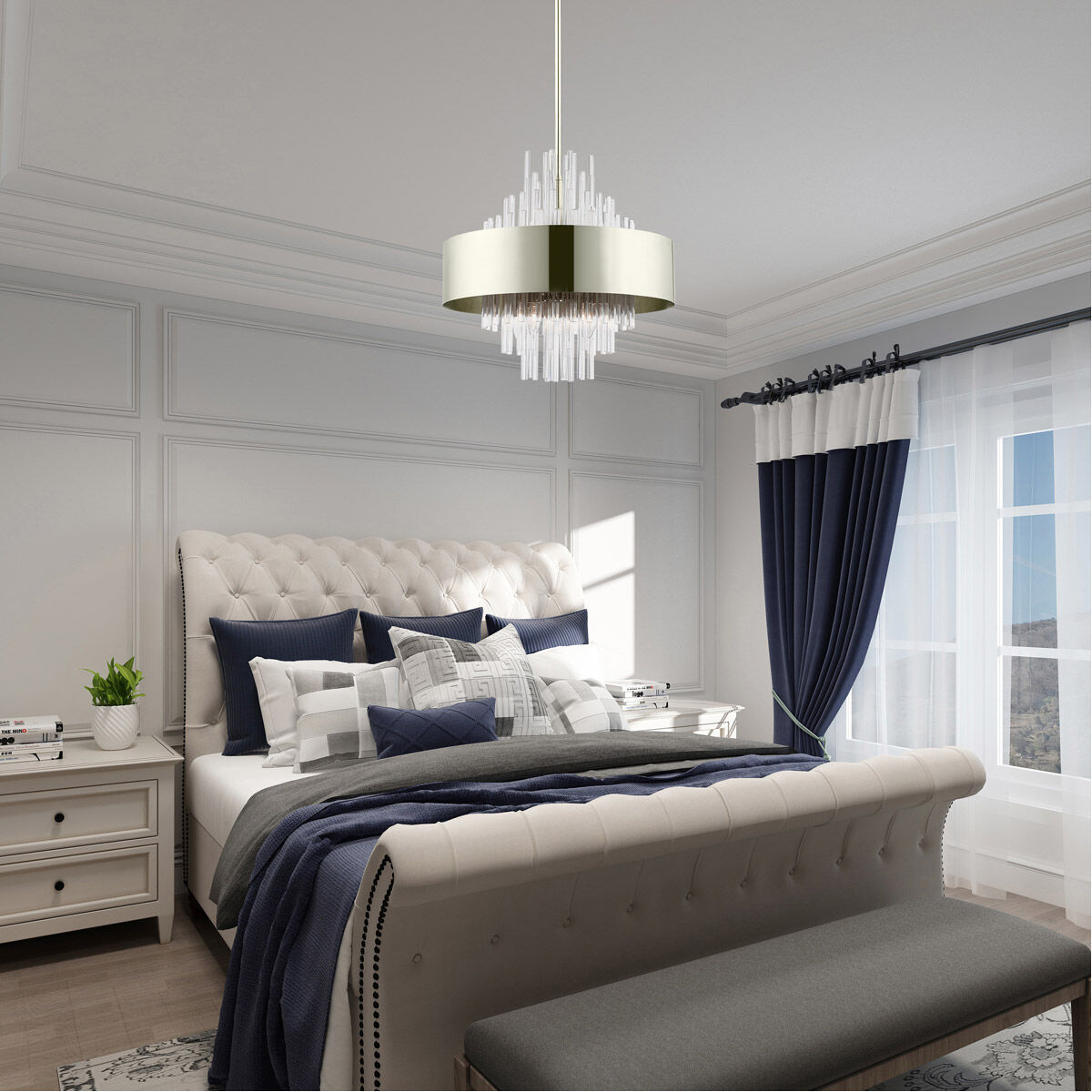 Orenburg 8 Light 21 inch Polished Nickel Pendant Chandelier Ceiling Light