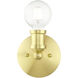 Lansdale 1 Light 5 inch Satin Brass Single Vanity Sconce Wall Light, Single