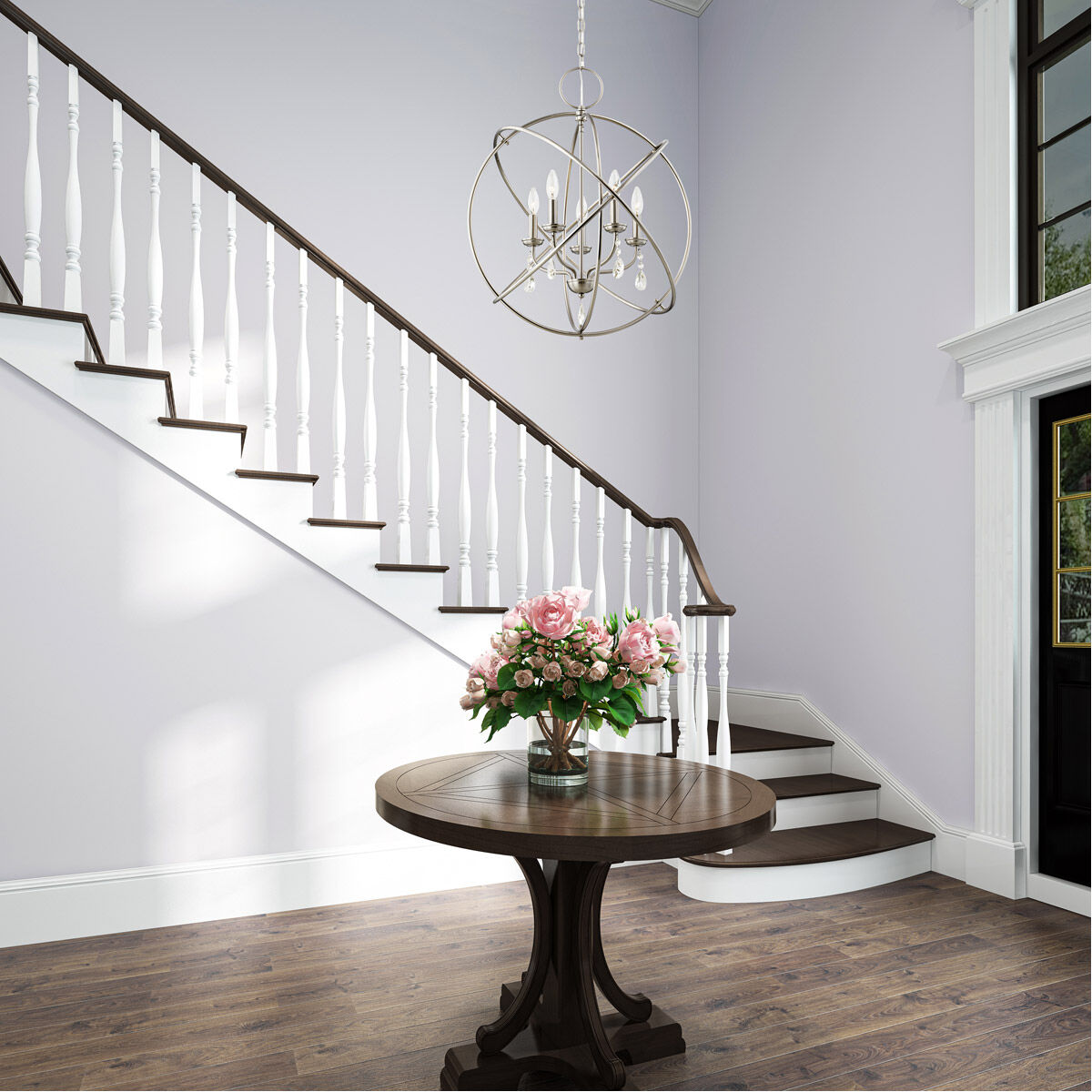 Aria 5 Light 22 inch Brushed Nickel Chandelier Ceiling Light