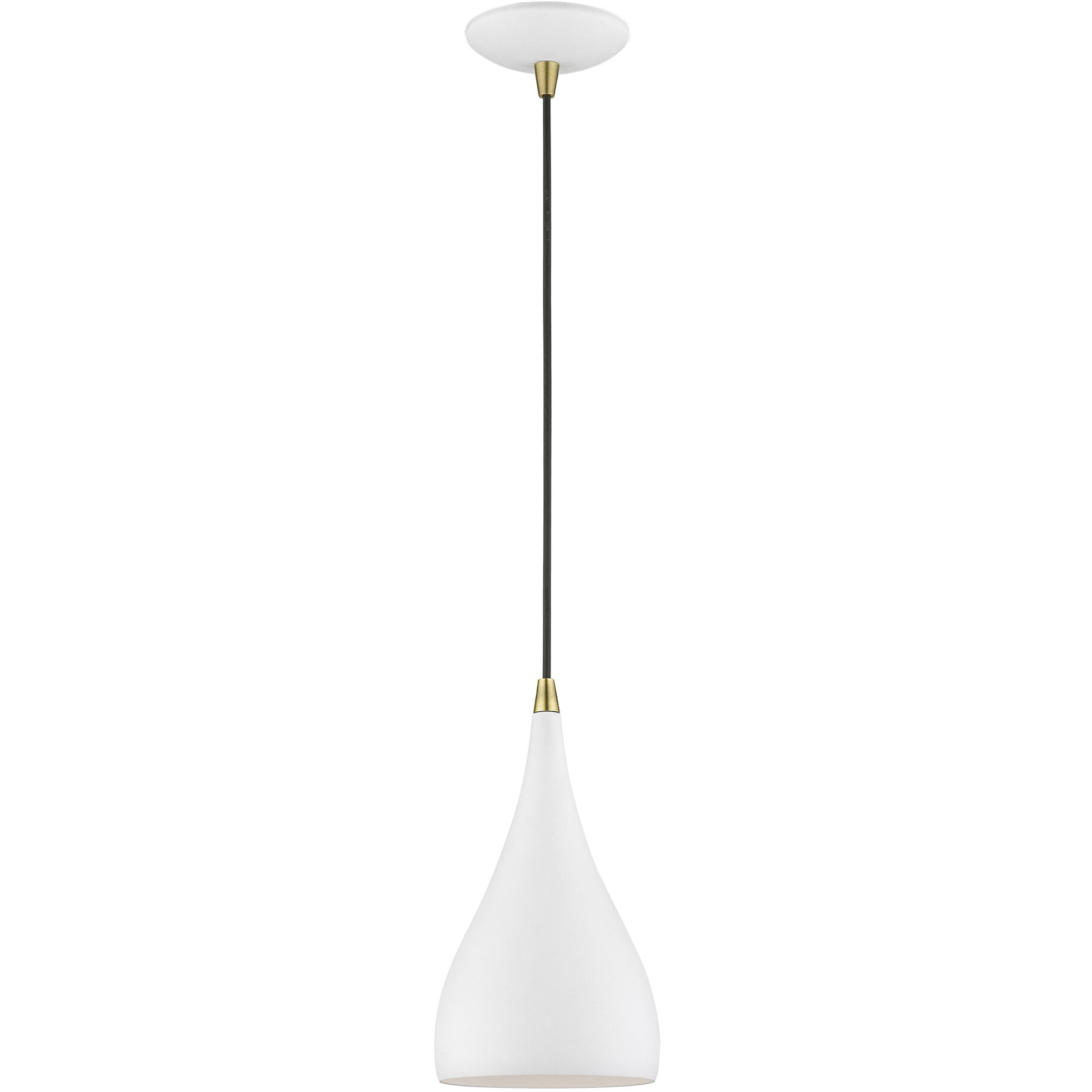 Amador 1 Light 6.25 inch Textured White with Antique Brass Accents Mini Pendant Ceiling Light