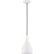 Amador 1 Light 6.25 inch Textured White with Antique Brass Accents Mini Pendant Ceiling Light