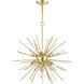Tribeca 7 Light 25 inch Soft Gold with Polished Brass Accents Pendant Chandelier Ceiling Light