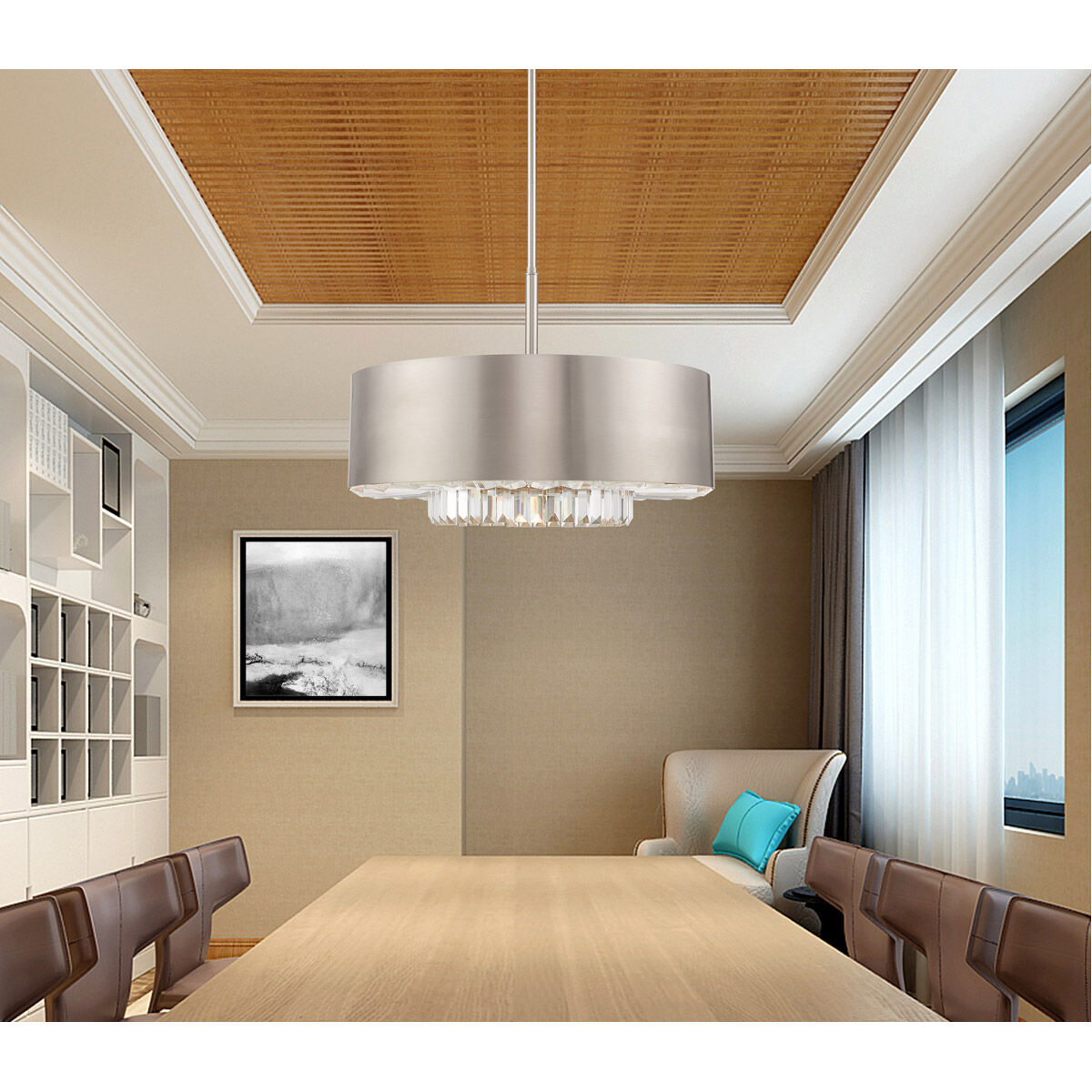 Madison 6 Light 24 inch Brushed Nickel Pendant Chandelier Ceiling Light