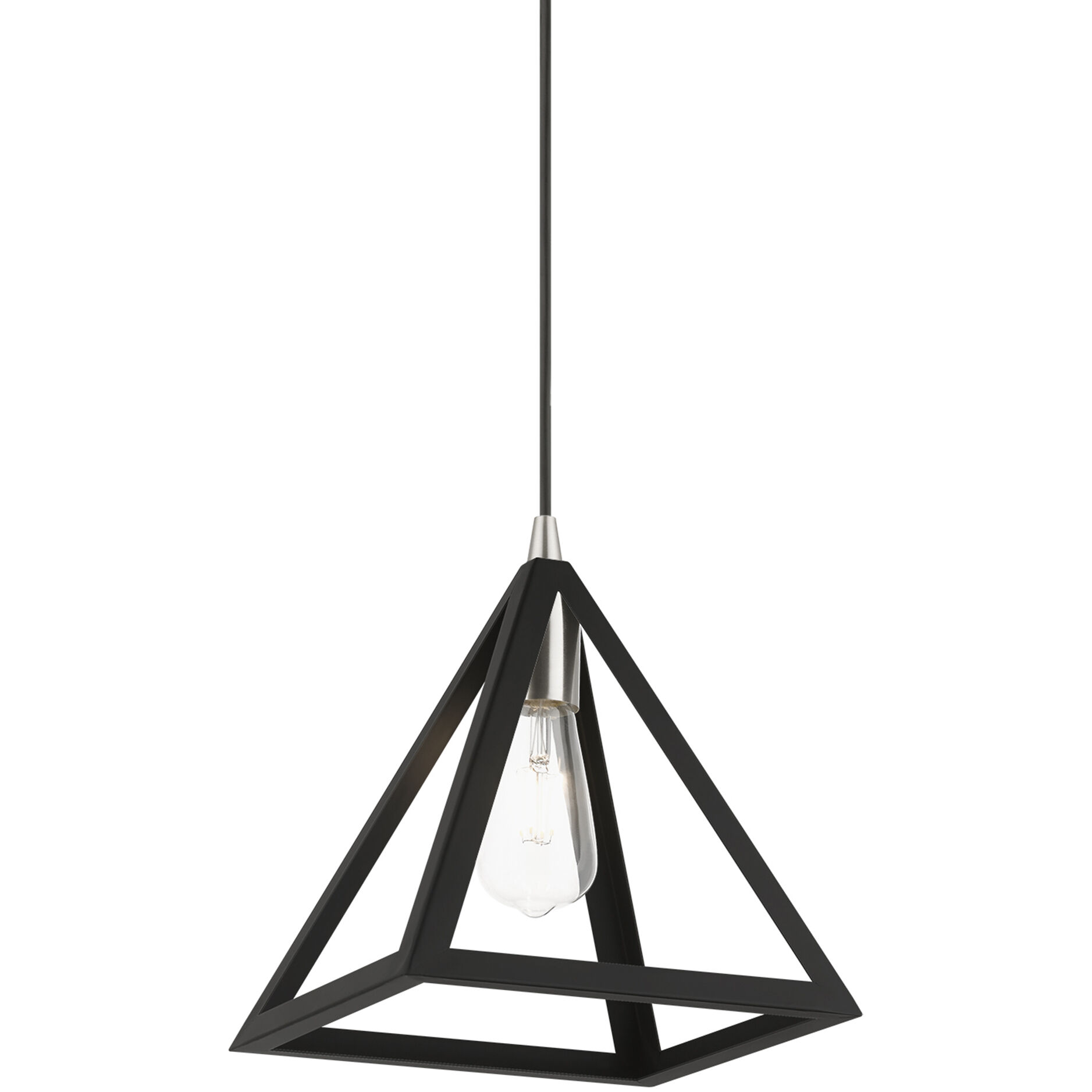 Pinnacle 1 Light 10 inch Black with Brushed Nickel Accents Pendant Ceiling Light