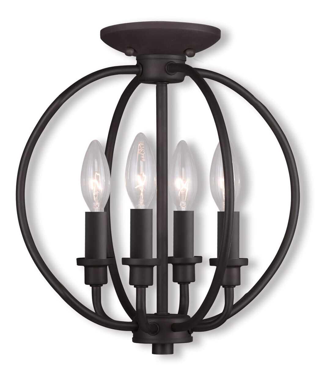 Milania 4 Light 13 inch Bronze Convertible Mini Chandelier/Ceiling Mount Ceiling Light