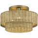 Weavington 3 Light 15 inch Antique Gold Leaf Semi Flush Mount Ceiling Light, Large