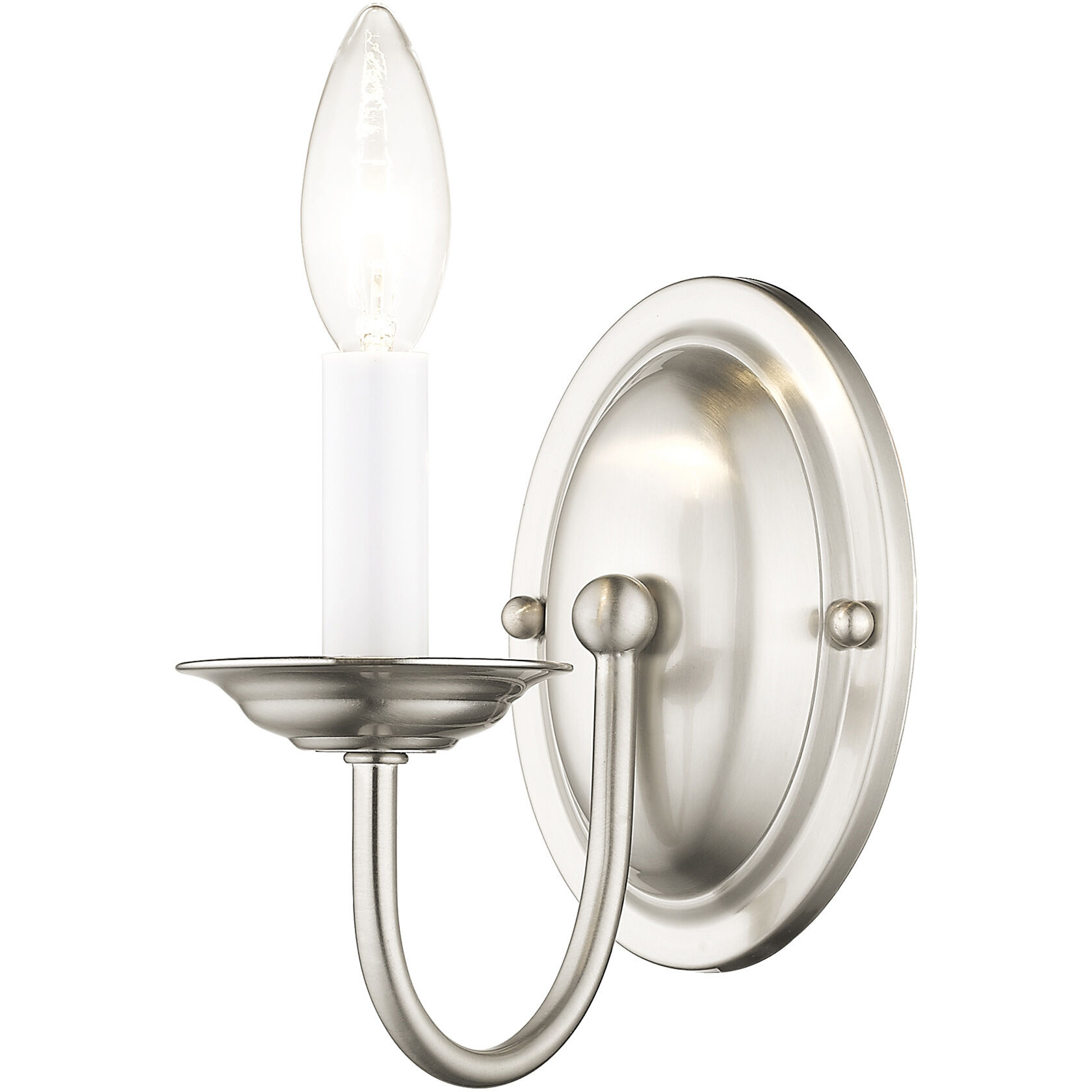 Home Basics 1 Light 4 inch Brushed Nickel Wall Sconce Wall Light